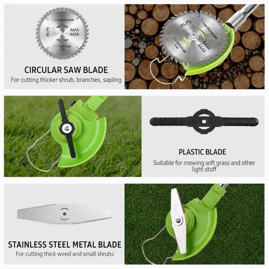 7133 : ADM Cordless Lawn Trimmer with Support Wheels