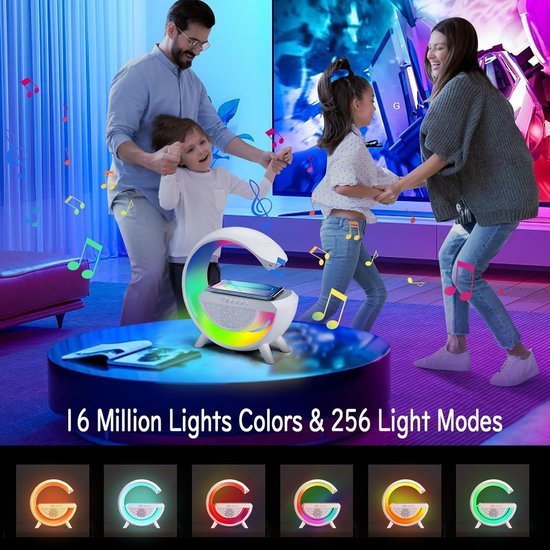 500 : LAMPA LED Z ŁADOWARKĄ QI I GŁOŚNIKIEM BLUETOOTH/LED PHONE STAND