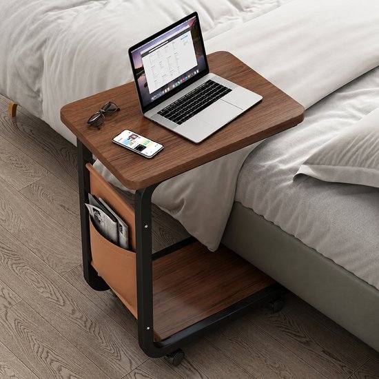 7083 : ADM Mobile Sofa Side Table with Storage Pocket