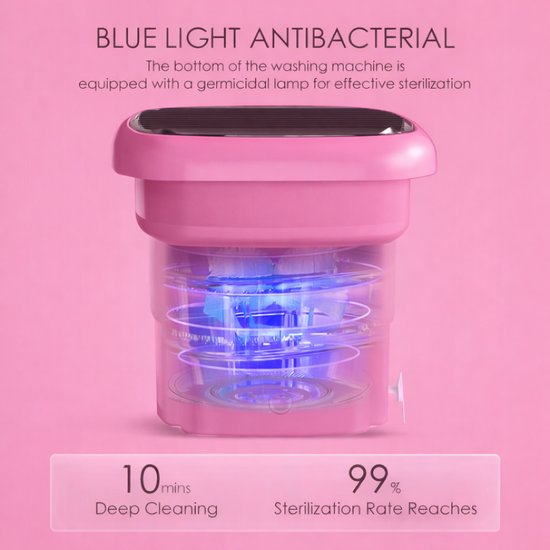 590-3 : Folding Portable Washing Machine – Pink